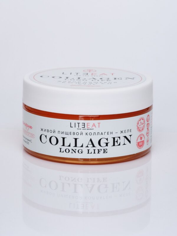 Коллаген пищевой живой Collagen Long Life грейпфрут для похудения и коррекции веса в желе, 230 гр.