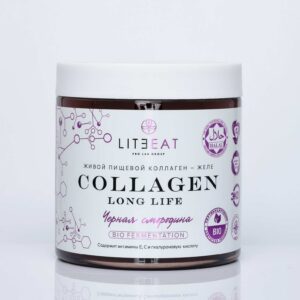 Коллаген пищевой живой Сollagen Long Life черная смородина для молодости и увлажнения кожи в желе, 500 гр.